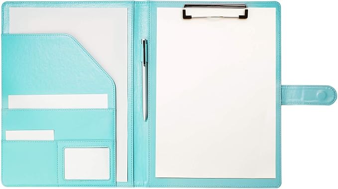 Clipboard Folder Padfolio, Writing Portfolio Faux Leather Clipboards - Image 8