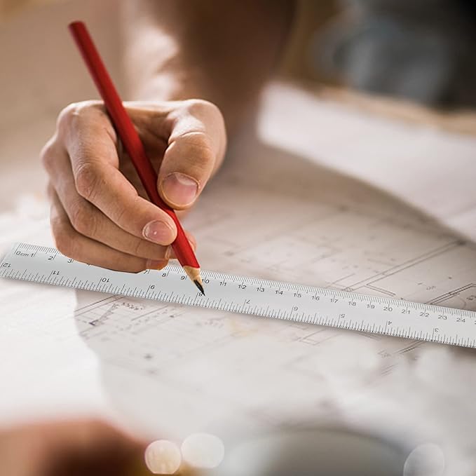 Koogel 40 PCS Plastic Straight Rulers, Plastic Measuring Tool, 12 Inch Shatterproof Clear Ruler Bulk for Classroom with Centimeters and Inches for Student, Kids, School, Office, Home-DeskLoop Office