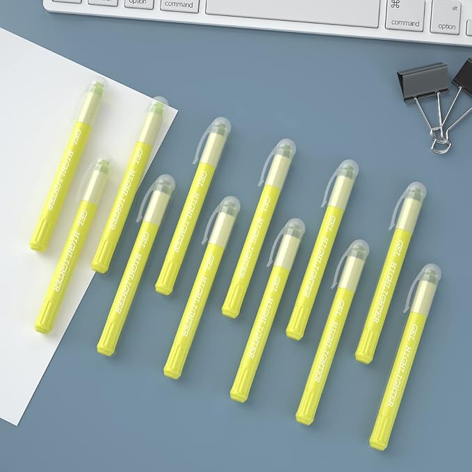 feela 12 Pack Yellow Gel Bible Highlighters Markers Journaling Supplies, No Bleed Through For Highlighting Journal School Office-DeskLoop Office