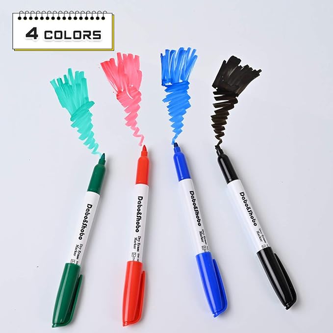Dabo&Shobo White Board Markers-72 Pcs 4 Color Fine Tip Whiteboard Markers,Perfect for Writing on Whiteboard Mirrors Glass for School Office Home…-DeskLoop Office