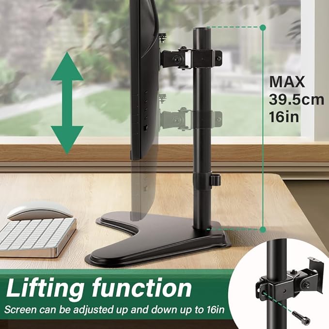 FURWOO Adjustable Tvstand Single Computer Monitor Riser for 13'' to 32'' Screen,75x75mm,100x100mm-DeskLoop Office