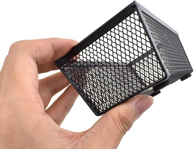 HAHIYO Stackable Mesh Tray Cup 6 x 3 x 2 inches Sturdy Container for Desk Drawer Organizer Collection for Home Office School kitchen Soft Foam Feet No Sharp Edges 2 Pack Black-DeskLoop Office