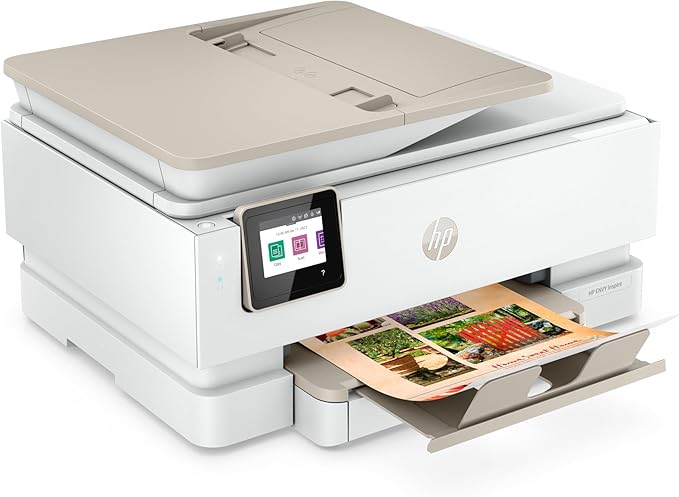 HP ENVY Inspire 7955e Wireless Color Inkjet Printer, Print, scan, copy, Easy setup, Mobile printing, Best-for home, 3 month Instant Ink trial included, White-DeskLoop Office