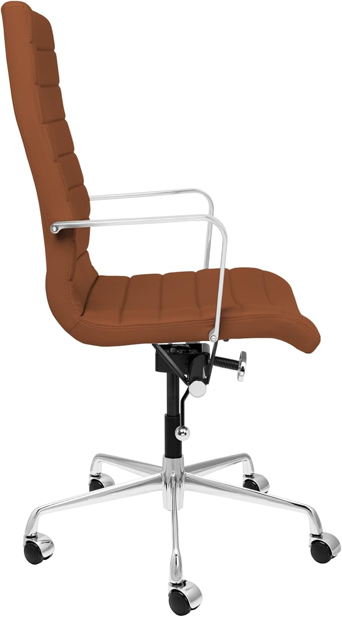 Laura Davidson Furniture SOHO II Tall Back Ribbed Management Chair (Brown)-DeskLoop Office