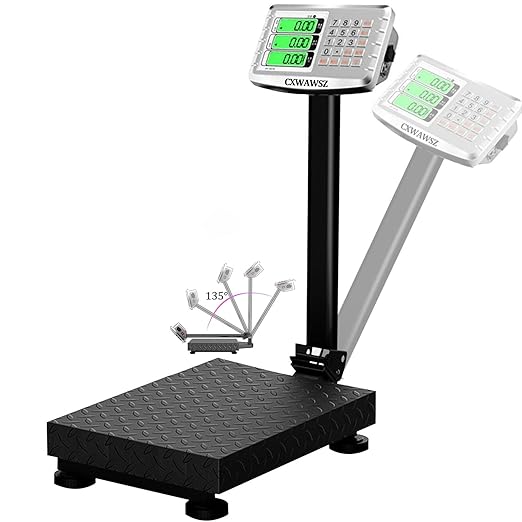 Commercial 660 lb Electronic Platform Scale with LB/KG Industrial Floor Scale Stainless Steel High-Definition LCD Display,Digital Heavy Duty Luggage Package Price Computing Postal Shipping-DeskLoop Office