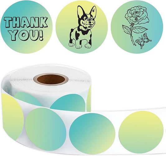 3 inch Round Thermal Labels, Thermal Printer Labels use for Barcode, Shipping, Customized, Circle Direct Thermal Stickers 500 Labels for Printer, Gradient Green-DeskLoop Office