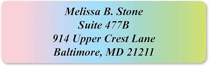 Cascading Rainbow Personalized Return Address Labels Without Dispenser - Roll of 500 Custom Stickers-DeskLoop Office