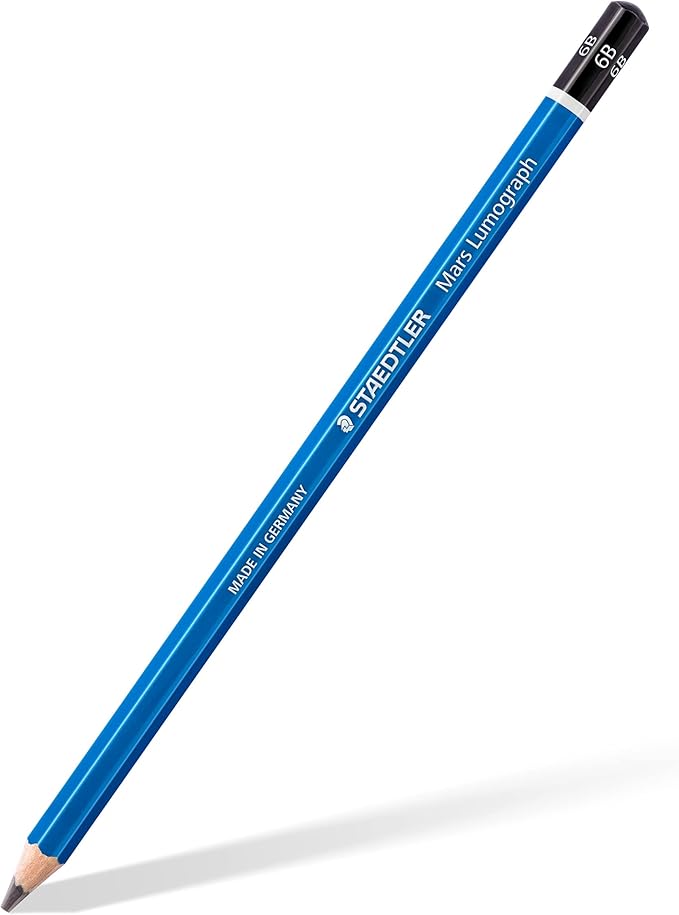 STAEDTLER Lumograph Graphite Drawing and Sketching Pencils 100G6, Set of 6 Degrees in an Attractive Storage Tin (100G6)