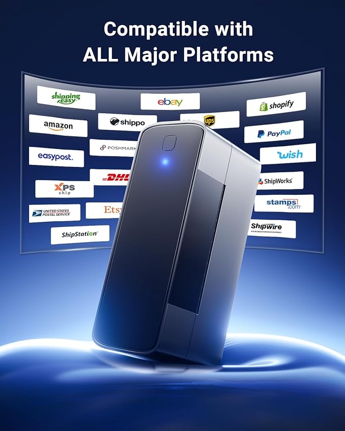 Bluetooth Thermal Shipping Label Printer 4x6, Wireless Shipping Label Printer for Small Business, Desktop Label Printers for Shipping Packages, Compatible with Amazon, Ebay, Shopify, Etsy, USPS-DeskLoop Office