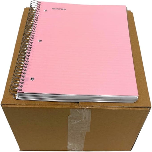 Mintra Office Durable Spiral Notebooks, 5 Subject (Spring Pink, College Ruled 12pk)-DeskLoop Office