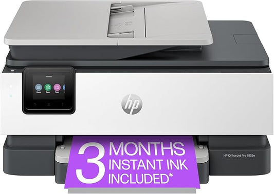 HP OfficeJet Pro 8125e Wireless All-in-One Color Inkjet Printer, Print, scan, Copy, ADF, Duplex Printing, Home & Office, 3 Months of Instant Ink Included (405T6A)-DeskLoop Office