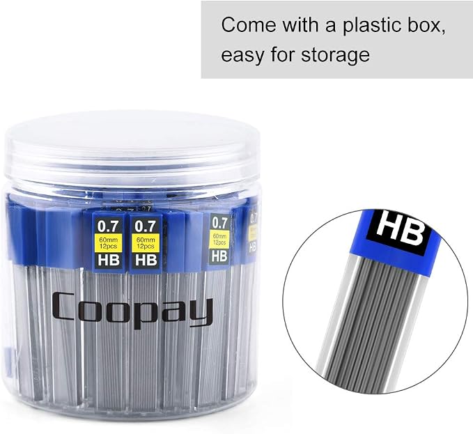 Coopay 600 Pieces Lead Refills 0.7 mm HB Break Resistant Mechanical Pencil - Image 7