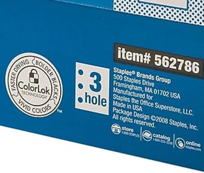 Staples 8.5" x 11" 3-Hole Punch Multipurpose Paper, 20 lbs., 96 Brightness - Image 5