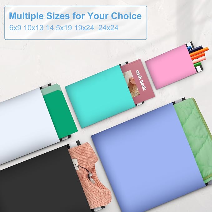 Poly Mailers 14.5x19, Large Poly Mailers 100 Pack, Shipping Mailers with Self Seal Adhesive, Waterproof and Tear-Proof Mailers Poly Bags for Small Business (White)-DeskLoop Office