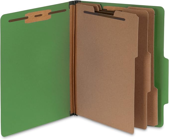 Blue Summit Supplies Green Classification Folders, 3 Dividers, Letter Size - Image 8
