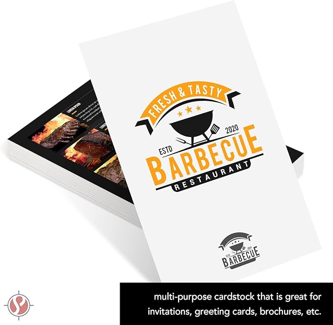 Half Letter Size Cardstock – Great for Business Documents, Letters, Arts, Prints and Crafts, Printing and Writing | 8.5” x 5.5” | Bright White 65lb Cover (176gsm) Card Stock | 100 Sheets per Pack-DeskLoop Office