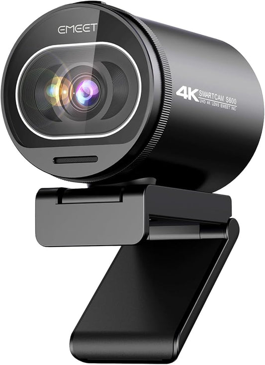EMEET S600 4K Webcam for Streaming - Sony 1/2.5'' Sensor, PDAF Autofocus, 1080P@60FPS, 2 Noise Reduction Mics, Built-in Privacy Cover, 73° FOV, Streaming Camera for Live Commerce/Gaming/Beauty-DeskLoop Office