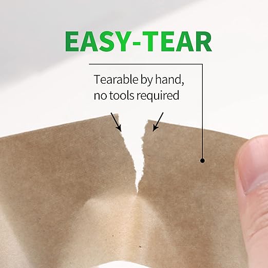 Eco-Friendly Kraft Paper Tape, Biodegradable Kraft Paper Tape, Recyclable Writable Packing Tape, Non-Coated Surface for Masking, Sealing, 2inch x 60yards, 24Rolls-DeskLoop Office