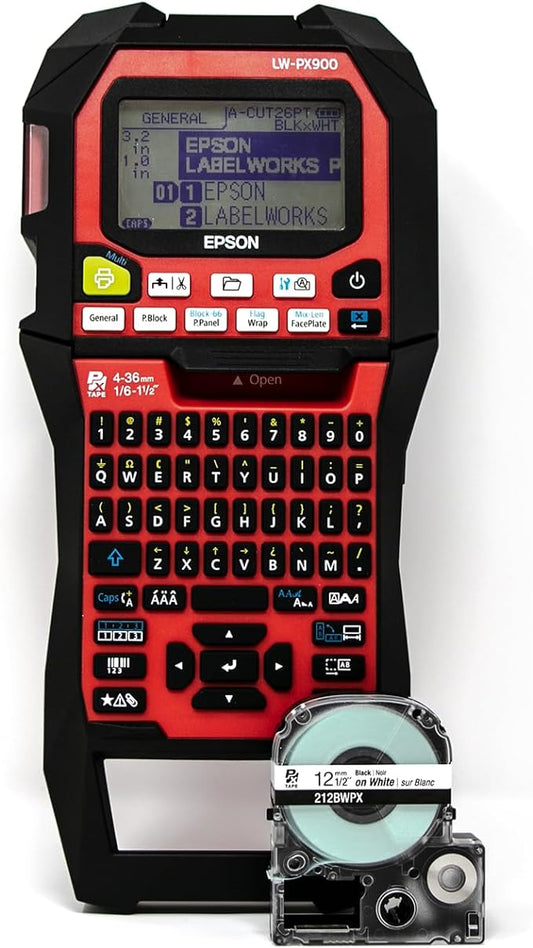LABELWORKS Epson LW-PX900 Industrial Label Maker - Portable Handheld Label Printer Compatible with All Epson PX Tape Types-DeskLoop Office