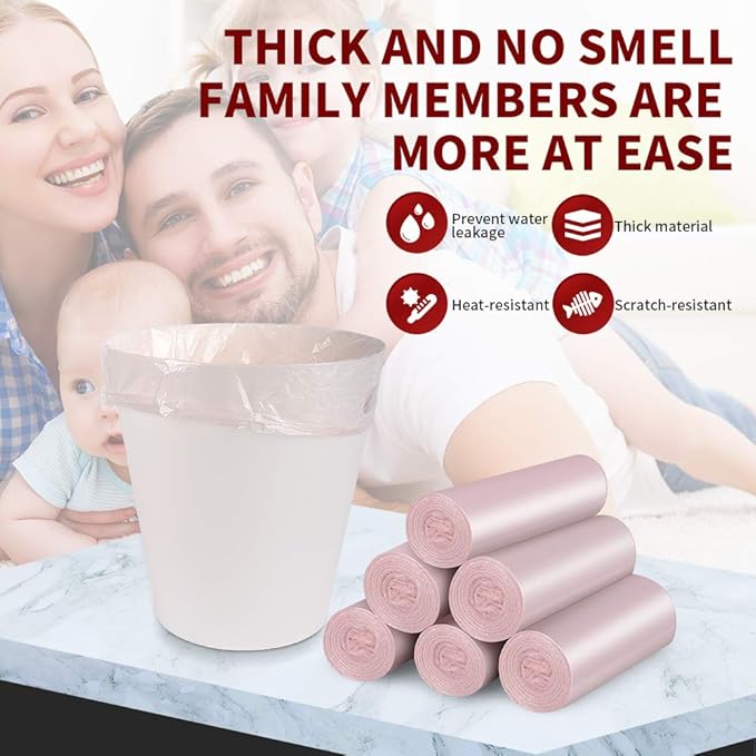 SWIHELP Trash Bags, 4 Gallon / 15 Liters Small Garbage Bags for Office, Kitchen,Bedroom Waste Bin,Colorful Portable Strong Rubbish Bags,Wastebasket Bags 240 Counts-DeskLoop Office