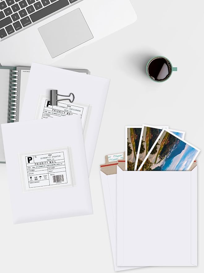 Eupako 9x11.5" 25 Pack Photo Document Mailer White Stay Flat Self-Seal - Image 7