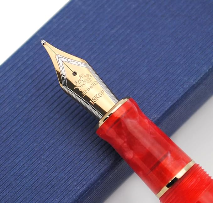 JINHAO 100 Fountain Pen with Ink Converter (Medium Nib 0.7mm, Cherry Red)-DeskLoop Office