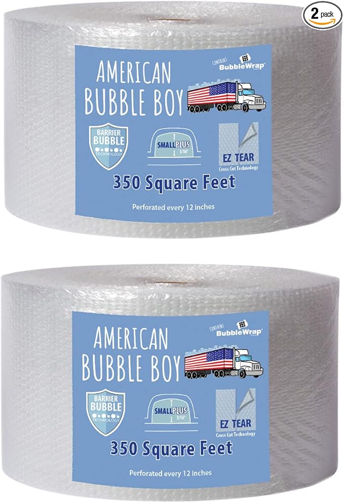 American Bubble Boy Small Plus Bubble, 700 Square feet, 12" Wide, Perforated Every 12", Original Grade-DeskLoop Office