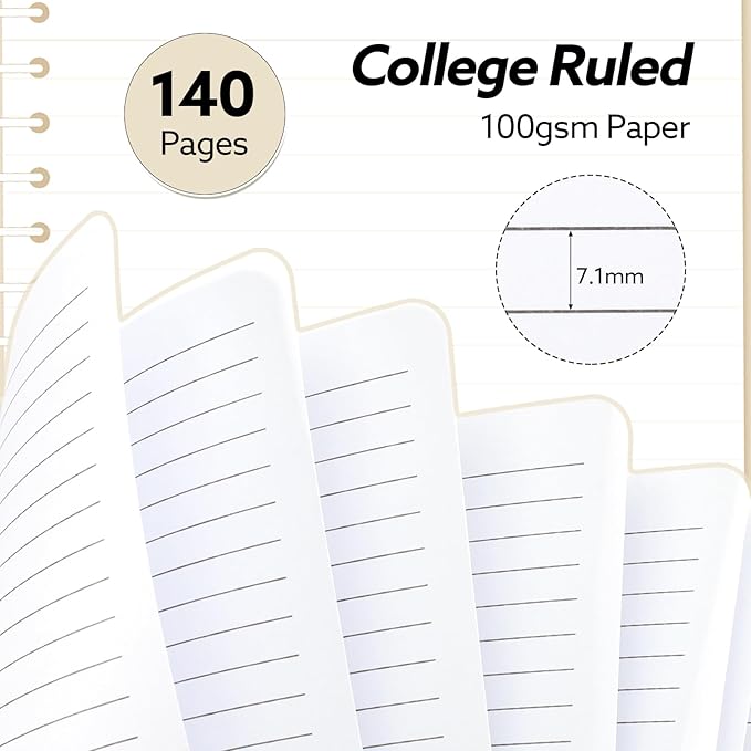 3 Pcs Spiral Notebook 5.9x8.3, 140 Pages Small Notebook for Women A5 College Ruled Journals Cute Notebooks with Large Pockets and Index Stickers for Home School Office Use(Green, Beige, Orange)-DeskLoop Office