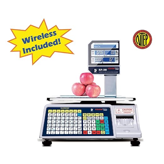 VisionTechShop DLP-300 Label Printing Scale Pole Display, 30/60lbs Capacity, 0.01/0.02lbs, NTEP Legal for Trade-DeskLoop Office