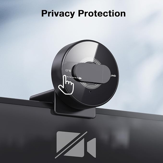 EMEET C950 4K Webcam for PC - 8 Megapixels 4K UHD, PDAF Autofocus, Noise-Canceling Mic, 70° FOV, 1080P@60FPS, Privacy Cover, USB 2.0 Plug&Play, No Tripod Hole, Ideal Webcam for Zoom/Teams/Google Meet-DeskLoop Office