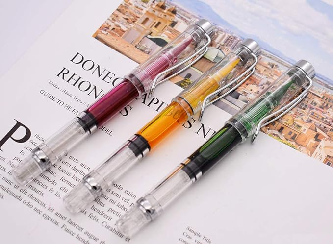 3PCS Yongsheng 3009 Piston-Filled flexible Brush Tip Fountain Pen Fine to Broad For Sketch,Drawing,Scrapbook and Calligraphy Painting-DeskLoop Office