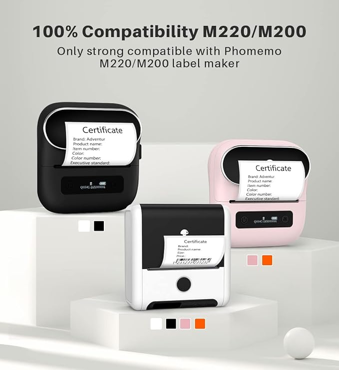 Phomemo 2.36" x 3.14" Multipurpose Labels, Thermal Sticker Label, Premium Adhesive,Compatible with M220 M250 M260 M221 M200 Printer for Logo Design, QR Code, Name Tag, Inventory, 3 Rolls-DeskLoop Office