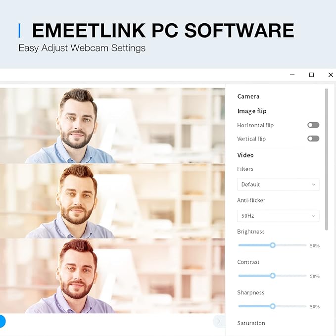 EMEET C960 2K Webcam with Microphone, 2K QHD, 2 Noise-Reduction Mics, TOF Autofocus Streaming Webcam with Privacy Cover, Plug&Play USB Webcam for Calls/Conference, Zoom/Skype/YouTube, Laptop/Desktop-DeskLoop Office