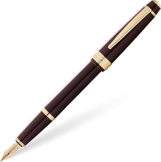 Cross Bailey Light Polished Burgundy Resin and Gold Tone Extra Fine Nib Fountain Pen-DeskLoop Office