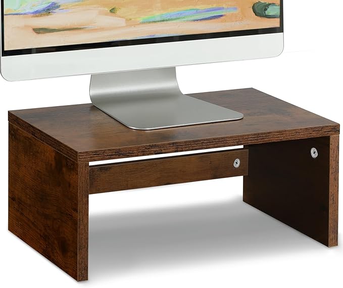 TEAMIX Higher Monitor Stand Riser-6.7 inch, Monitor Riser with Storage for Desk Small Monitor Stand TV/Screen/PC/Laptop Riser Computer Stand Desktop Shelf-DeskLoop Office