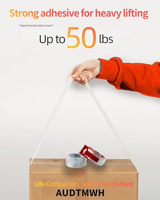 Packing Tape with Dispenser, Clear, Heavy Duty Packaging Tape Designed for Moving, Packing, Shipping and Mailing, 1.88" x 48 Yds, 2 Rolls w/1 Dispenser-DeskLoop Office