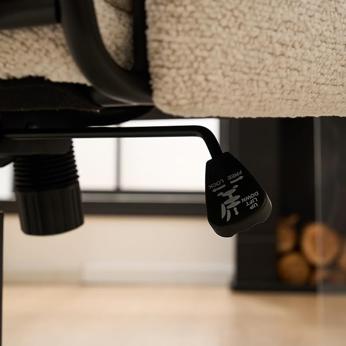 Kidol & Shellder Office Desk Chair Set of 4 with Arm, Swivel Adjustable Height with Wheels Comfortable Wide Seat for Home Office, Bedroom, Makeup Room, Beige-DeskLoop Office