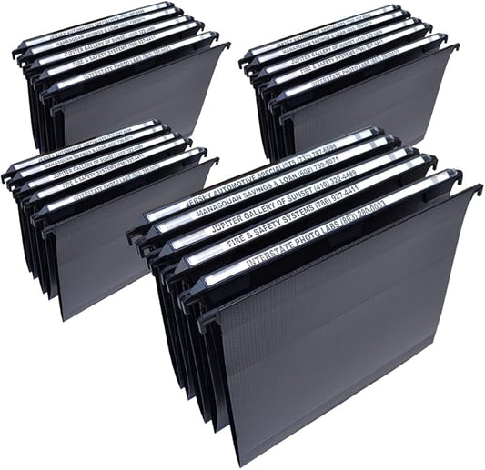 Ultimate Office MagniFile Hanging File Folders V Base Letter Size with 11 inch Magnified Indexes That Double The Size of Your File Titles to Find Files Fast. (Set of 20 Black)-DeskLoop Office