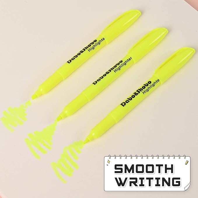 Dabo&Shobo Yellow highlighter, 60 Pack -bright color, chisel tip, for Adults Highlighting in the Home School Office …-DeskLoop Office