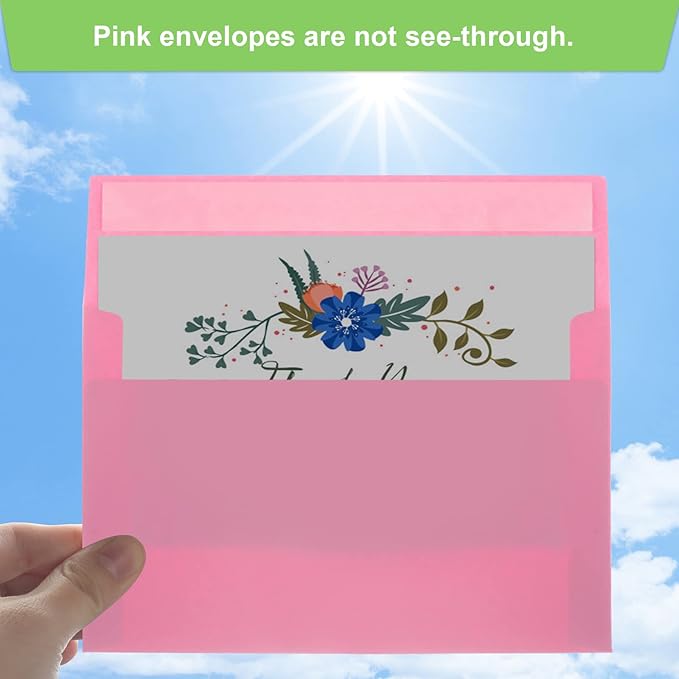 70 Packs A4 Envelope, Pink A4 Envelopes, 4x6 Photo Envelopes for Invitations, Envelopes Self Seal for Weddings, Baby Shower, Photos, Postcards, Greeting Cards, Mailing-DeskLoop Office