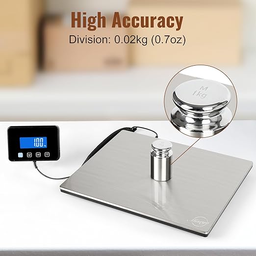 Miseyo 660lbs Heavy Duty Digital Shipping Scale - 0.7oz High Accurate Stainless Steel Postal Scale for Packages, Luggage, Small Business, Warehouse, Battery & Charging Cable Included-DeskLoop Office