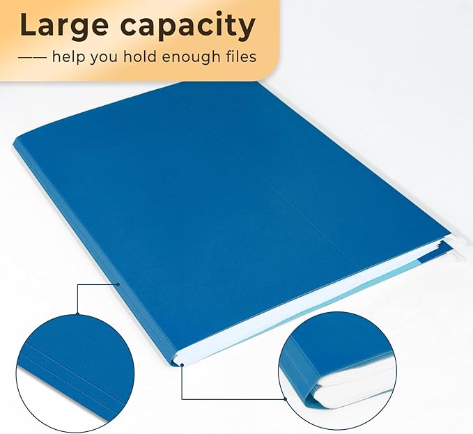 SUNEE 25 Pack Hanging File Folders, Blue Folders, Hanging File Folders Letter Size with 1/5-cut Tabs, Stay Organized for Your Home and Office Bulk File and Documents-DeskLoop Office