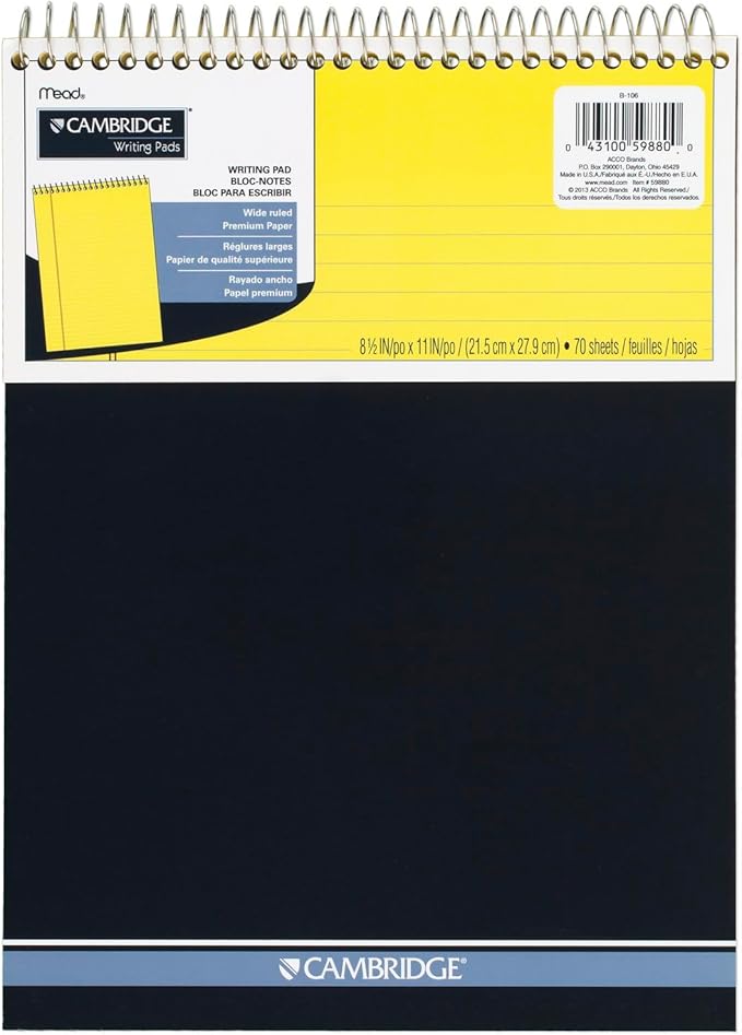 Mead Writing Pads, Wide Ruled Paper, 8-1/2" x 11", 70 Sheets, Memo Pads - Image 7