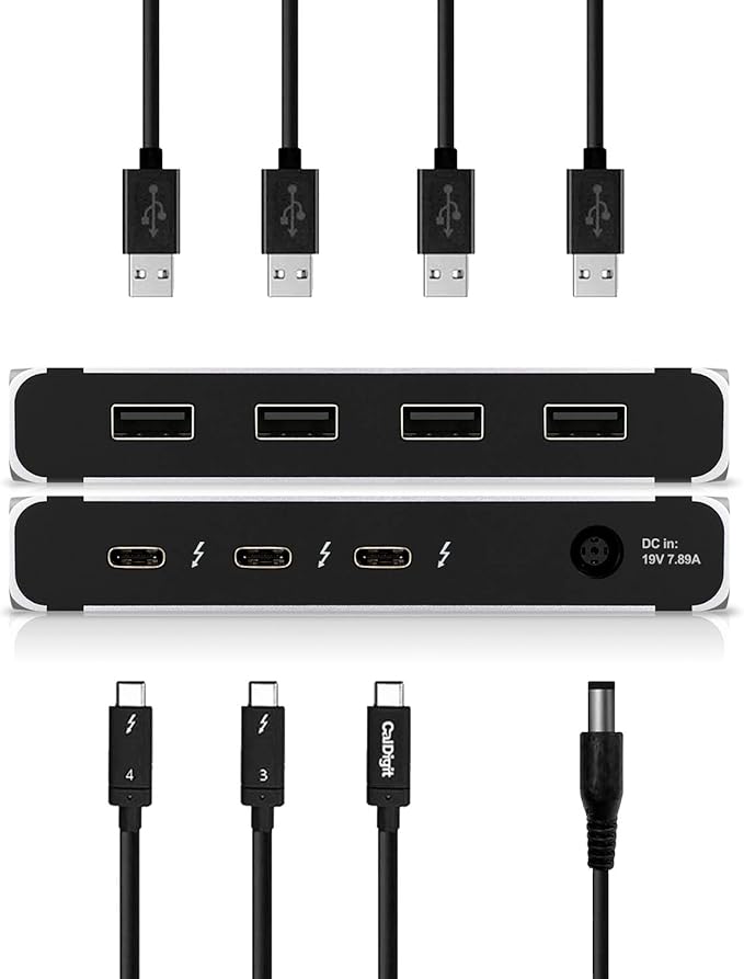 CalDigit Thunderbolt 4 Element Hub - 4X USB4 Ports, USB 3.2 Gen2 10Gb/s, Single 8K or Dual 4K Displays, 60W Charging, 0.8m Cable-DeskLoop Office