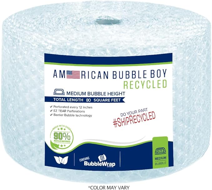5/16 Medium Recycled Bubble Wrap - 1 Roll-DeskLoop Office