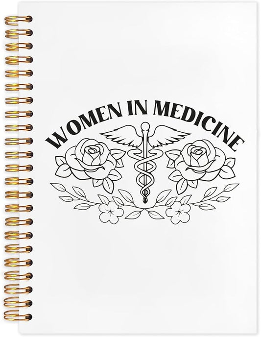 SNNDER Female Nurse Doctor Notebook Journal, Medical Journal, Female Doctor Gifts, Nurse Gifts for Women, Women in Medicine Hardcover Spiral Notebook 5.5x8.3 Inch-DeskLoop Office