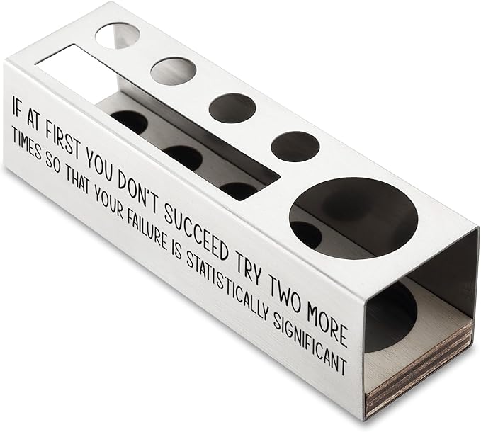 If At First You Don’t Succeed Pen Holder, Scientist Gifts Desk Decor Stainless Steel Pencil Holders WCC61-DeskLoop Office
