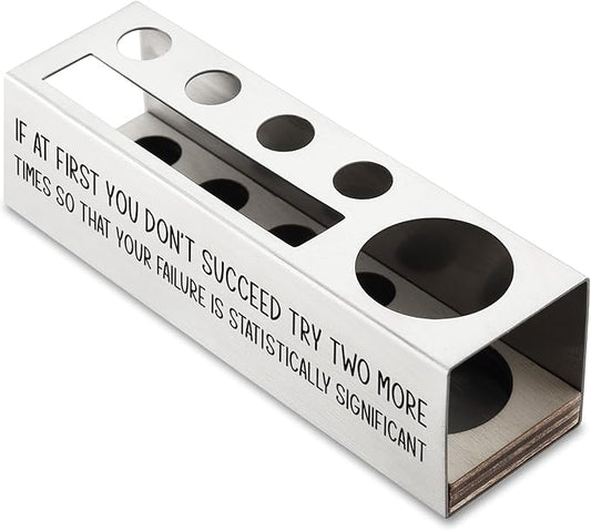 If At First You Don’t Succeed Pen Holder, Scientist Gifts Desk Decor Stainless Steel Pencil Holders WCC61-DeskLoop Office