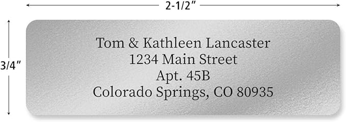 Personalized Return Address Labels, Roll of 500 Silver Foil Self-Adhesive Labels Without Dispenser, Customize with Name & Shipping Address, Colorful Images-DeskLoop Office
