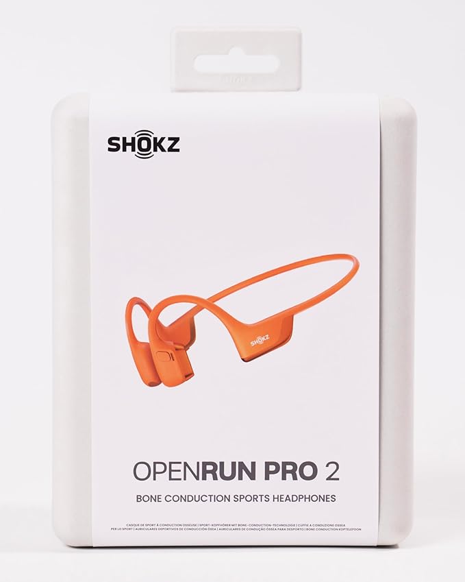 SHOKZ New OpenRun Pro 2 - Open-Ear, Bone Conduction Sport Headphones - with Reflective Strip - Sweat Resistant, Workout Headphones - Secure, Wireless, Comfortable Fit-Deep Bass and Smart Mic App-DeskLoop Office